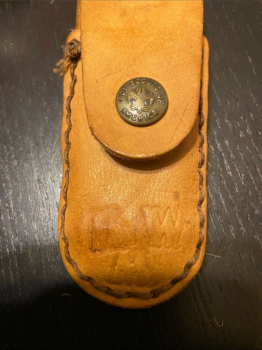 Tan Leather Key & Card Holder